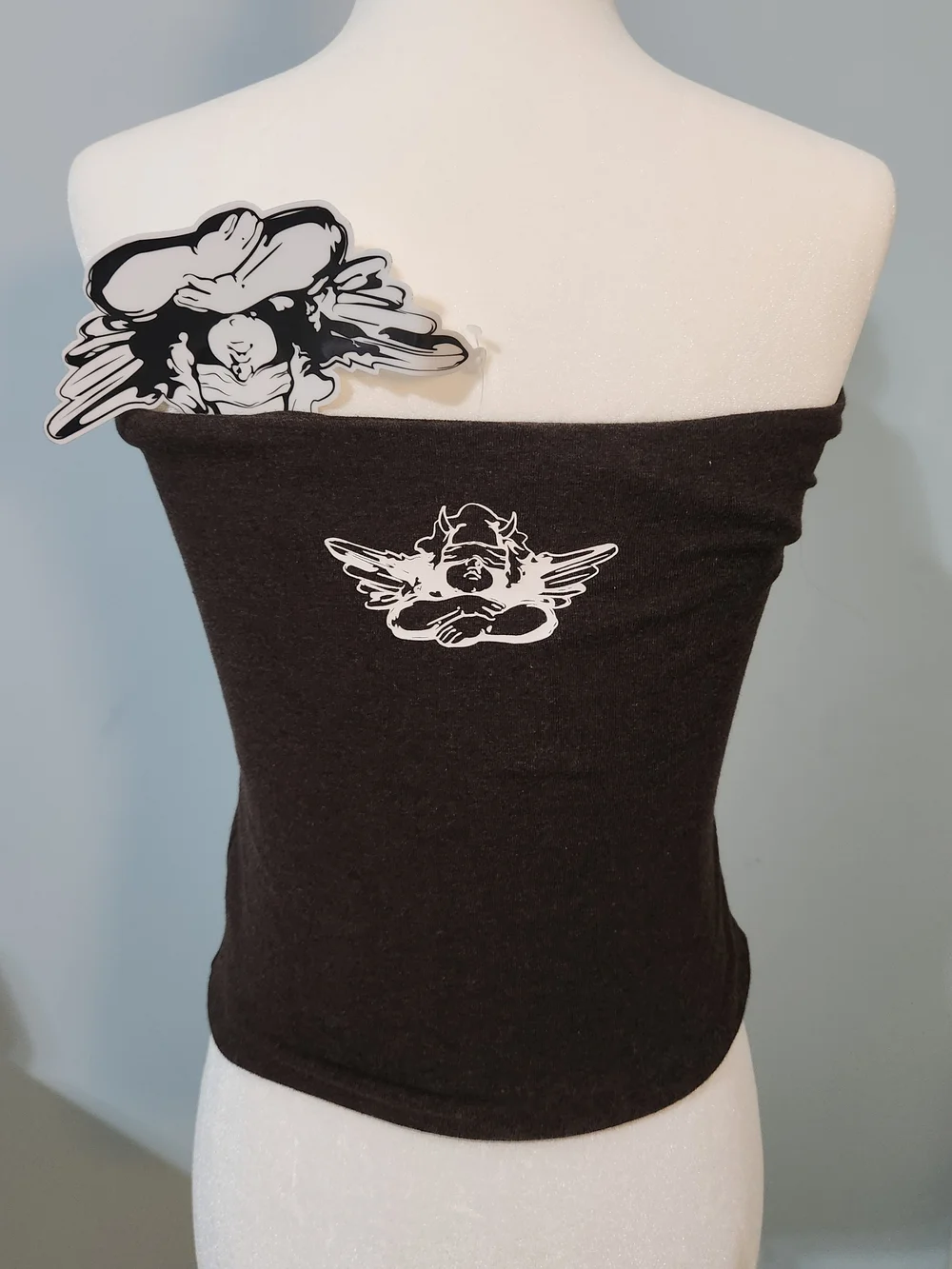 NWT! Boys Lie Brand Chocolate Brown Crop Tube Top - Picture 2 of 3